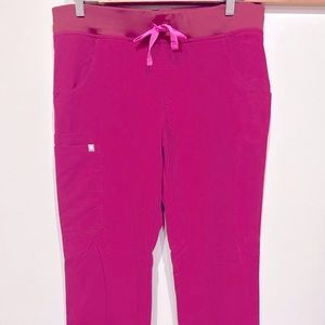 Dark Magenta Kade Cargo FIGS scrub pants